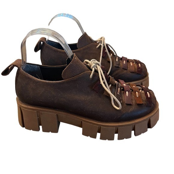 PAPUCEI Gemo Platform Chunky Heel‎ Shoe Street Wear Size 7.5 US  38 Euro NEW - Picture 11 of 12